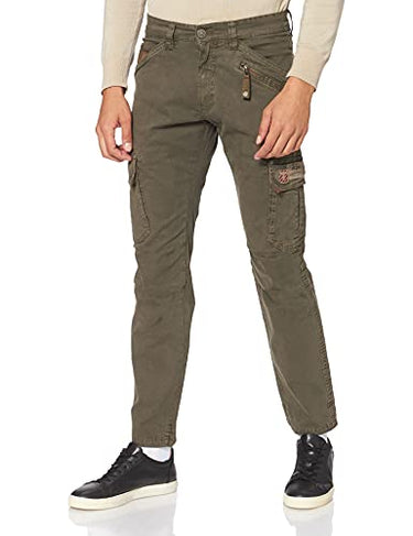 Timezone Herren Regular RogerTZ Freizeithose, Army Olive, 30W / 32 im Sale
